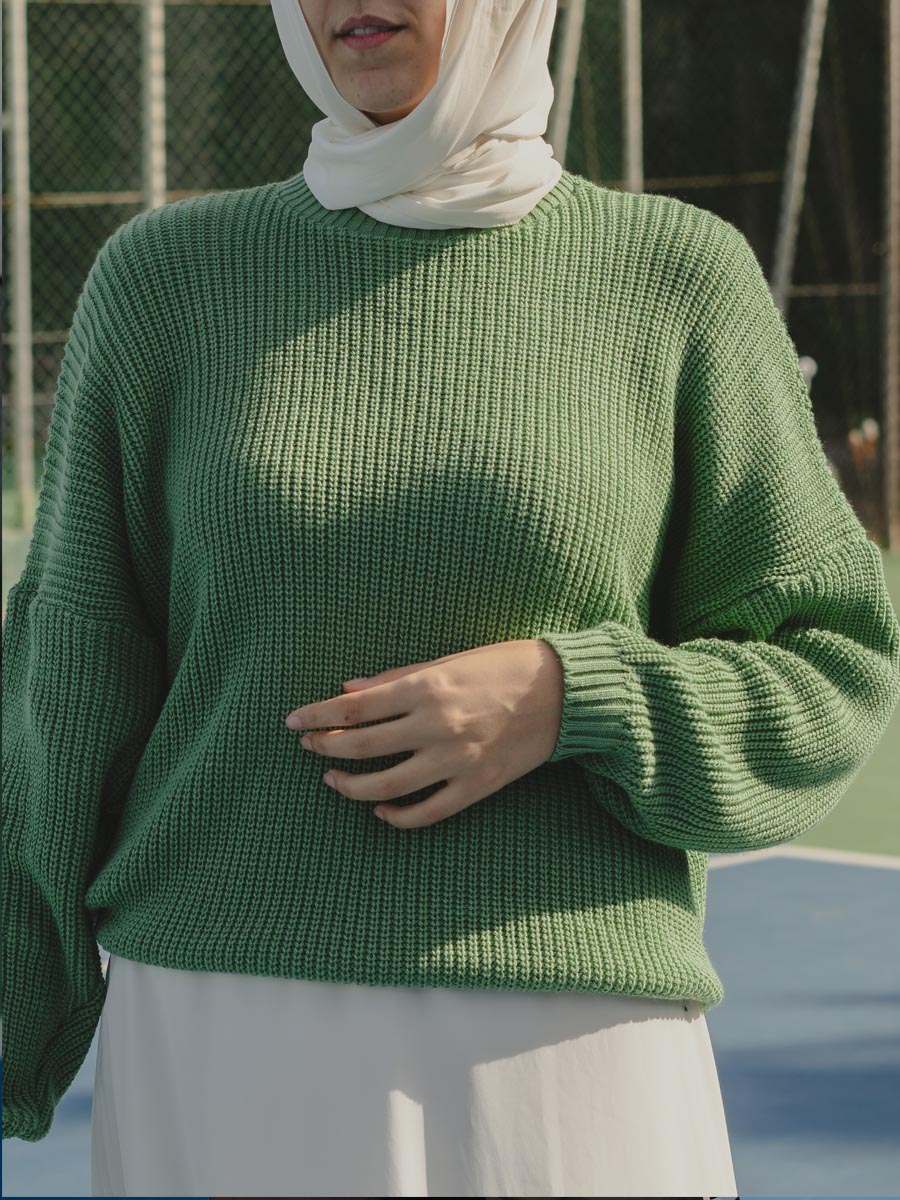 Pull tricot Vert Adulte