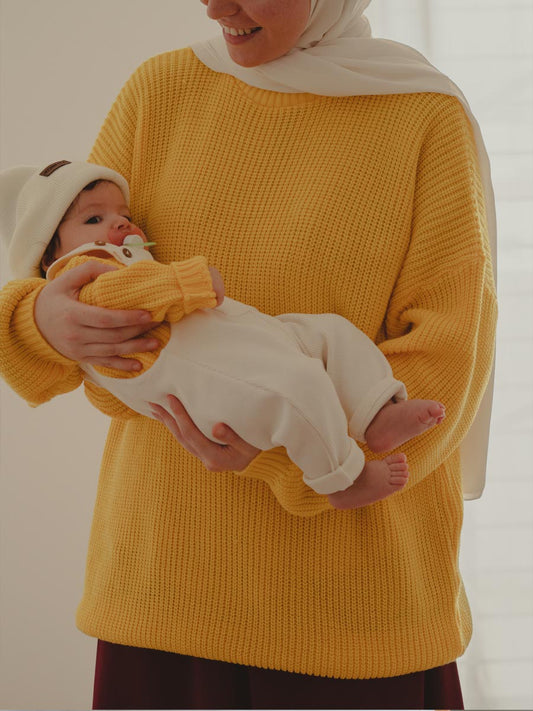 Pull tricot Jaune Adulte